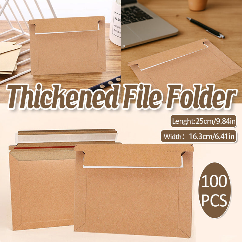 100 Pcs Waterproof Archive File Envelopes Kraft Self-Seal