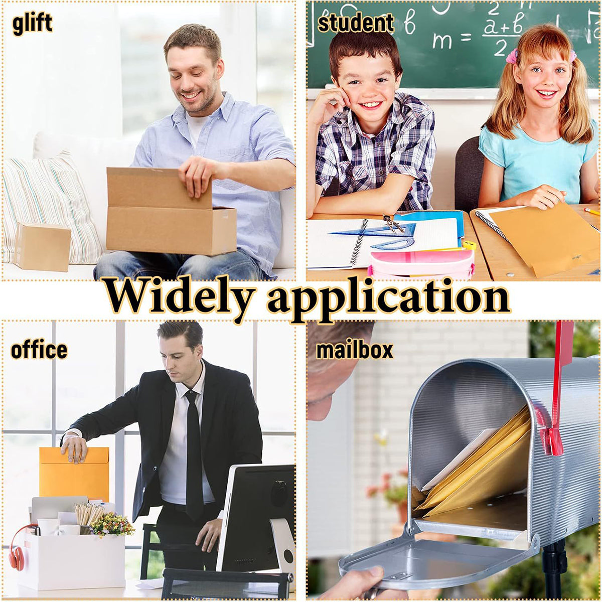 Yellow Kraft Paper Envelope Bag for Documents