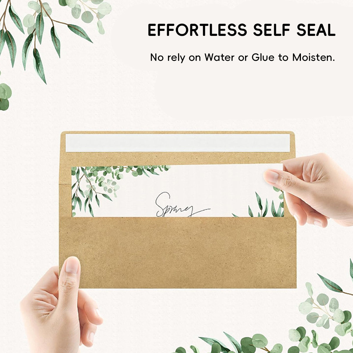 100 Pcs Kraft Self-Adhesive Envelopes for Office