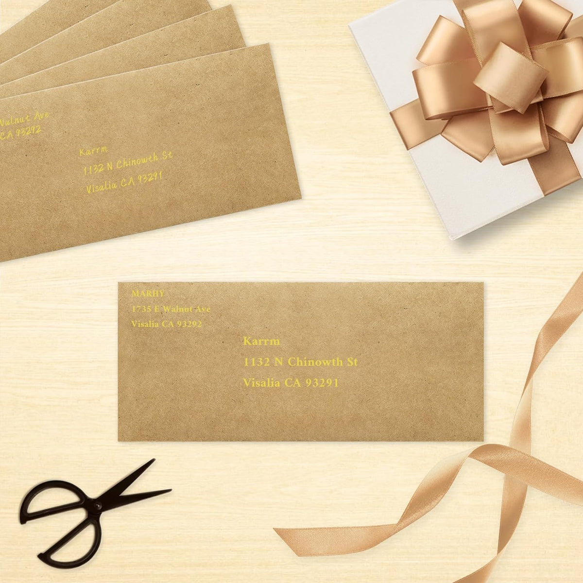 100 Pcs Kraft Self-Adhesive Envelopes for Office