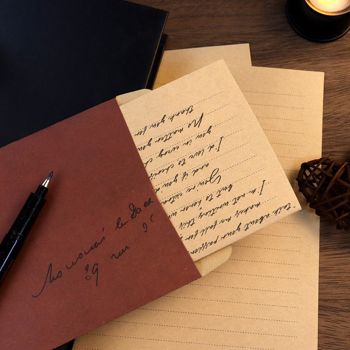 50 Pcs Vintage Kraft Paper Envelopes Self-Adhesive
