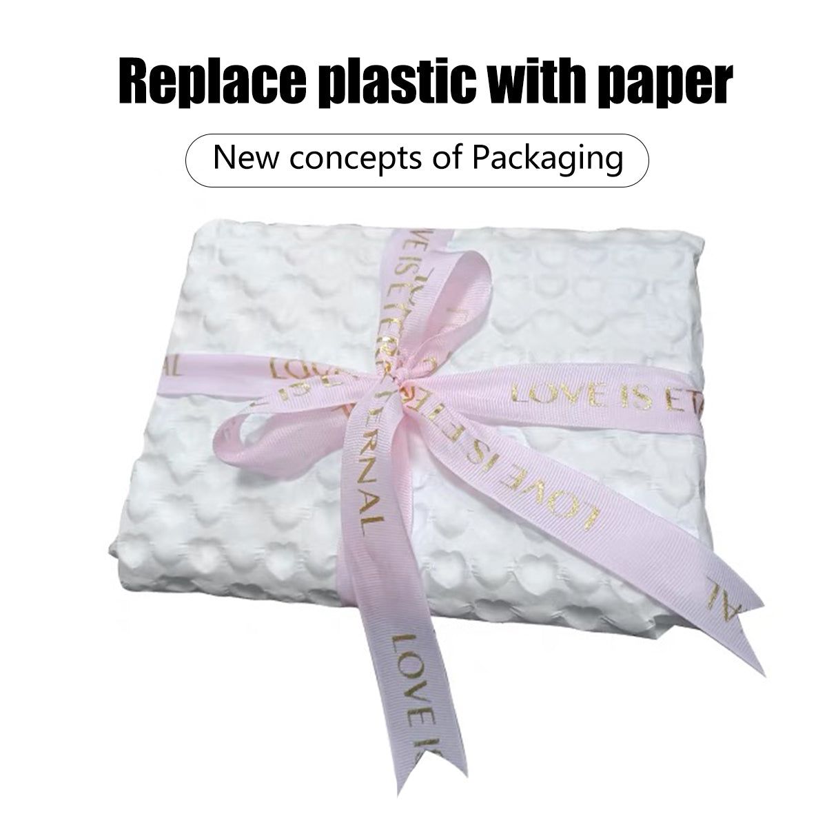 Embossed White Kraft Paper Packaging Sheet Texture Wrap