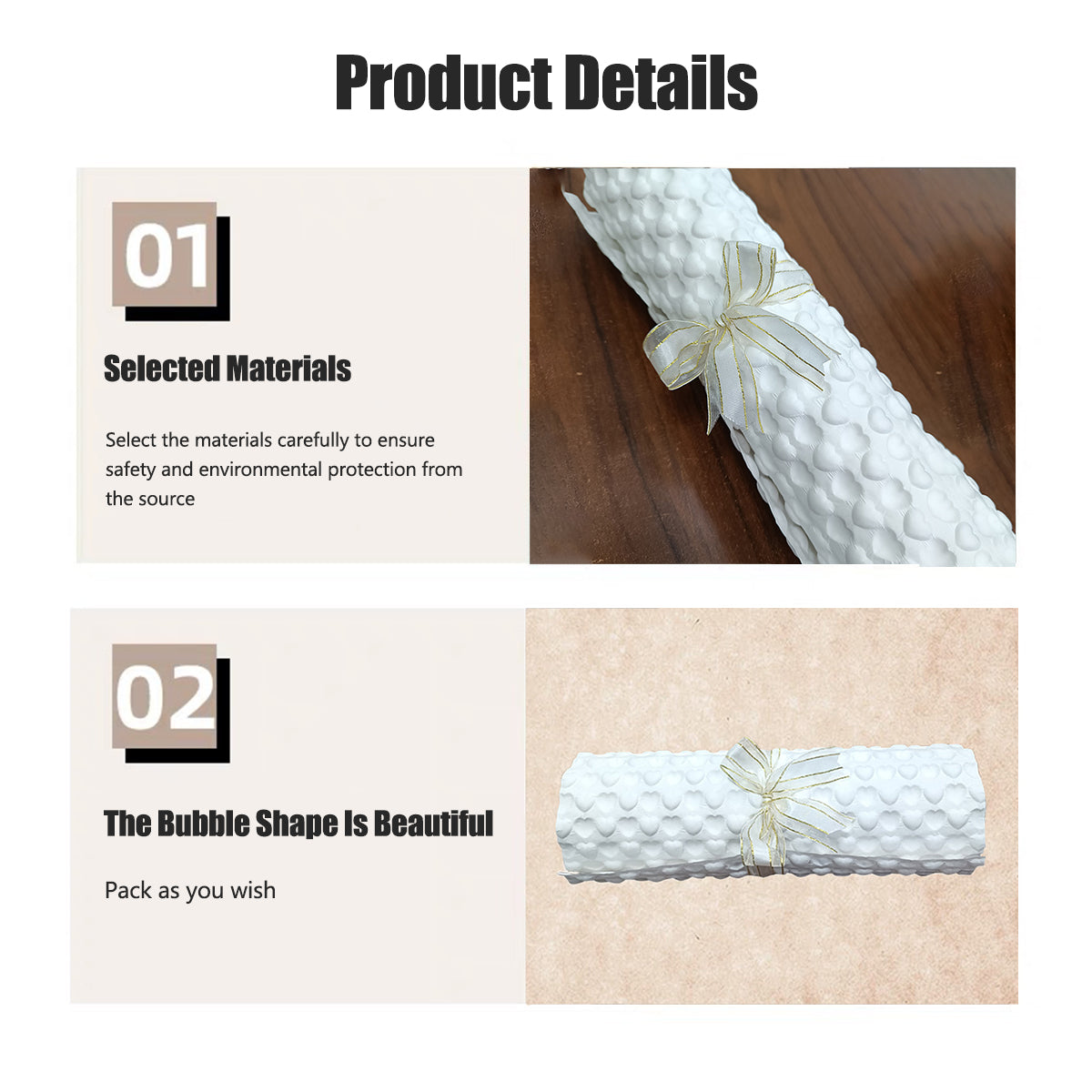 Embossed White Kraft Paper Packaging Sheet Texture Wrap