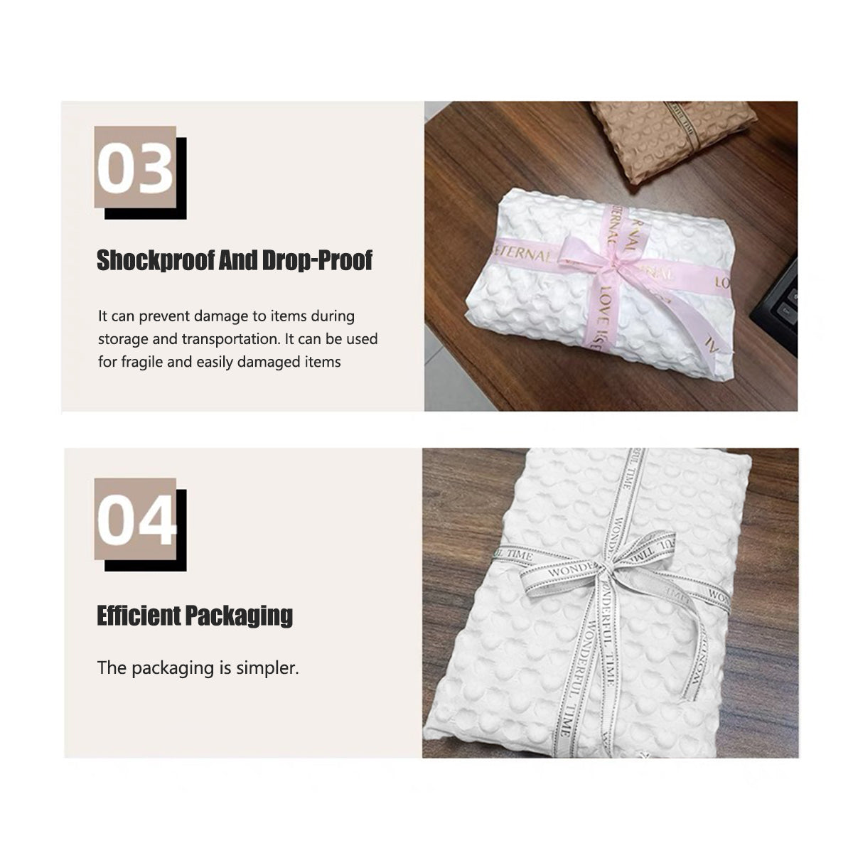 Embossed White Kraft Paper Packaging Sheet Texture Wrap