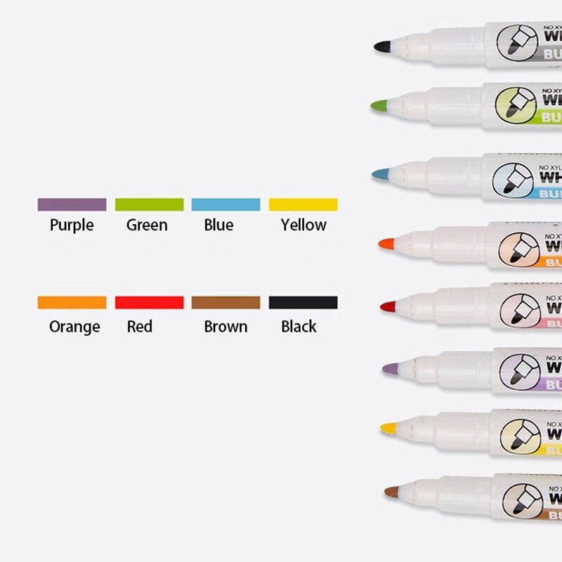 8 Pcs Whiteboard Markers Non-toxic Erasable Magnetic Painting Pen Set