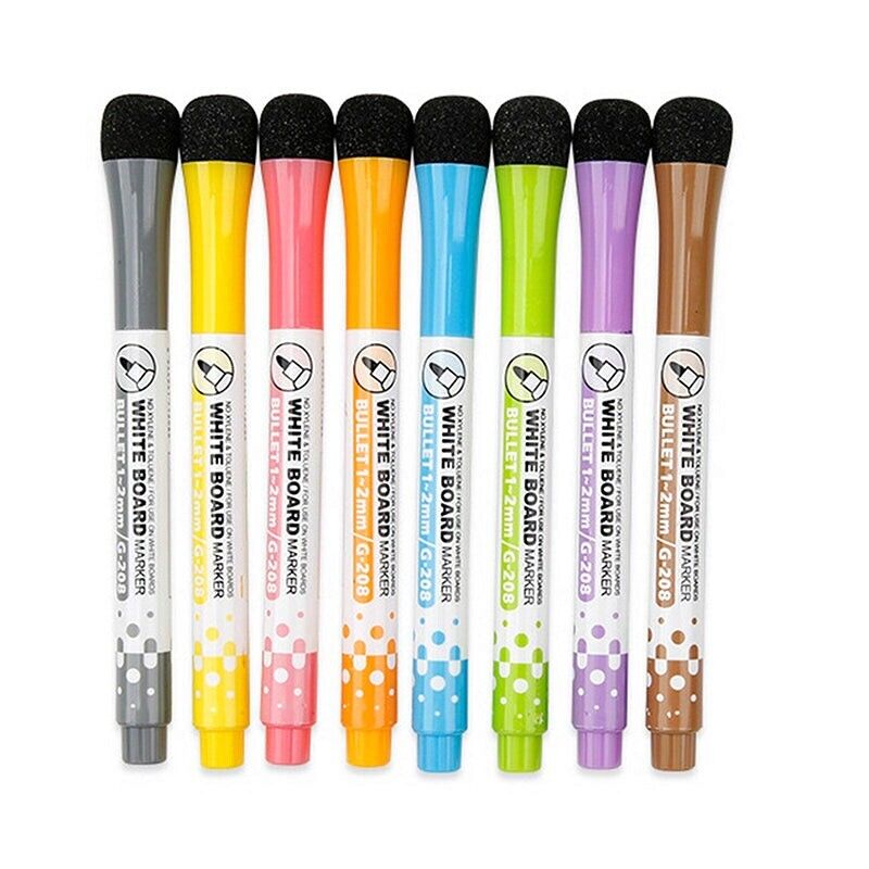 8 Pcs Whiteboard Markers Non-toxic Erasable Magnetic Painting Pen Set