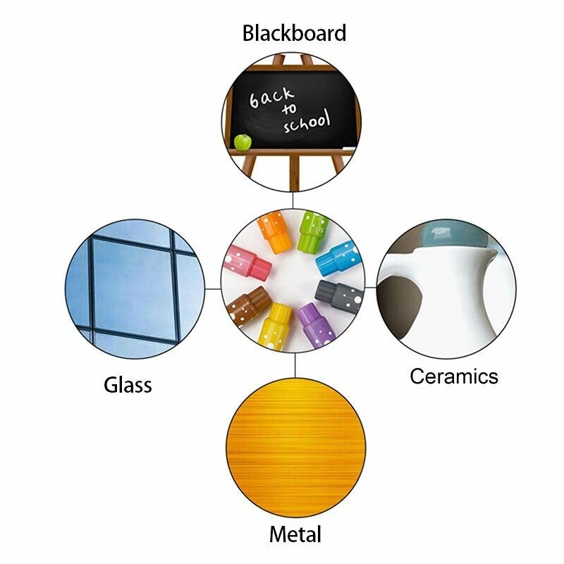 8 Pcs Whiteboard Markers Non-toxic Erasable Magnetic Painting Pen Set