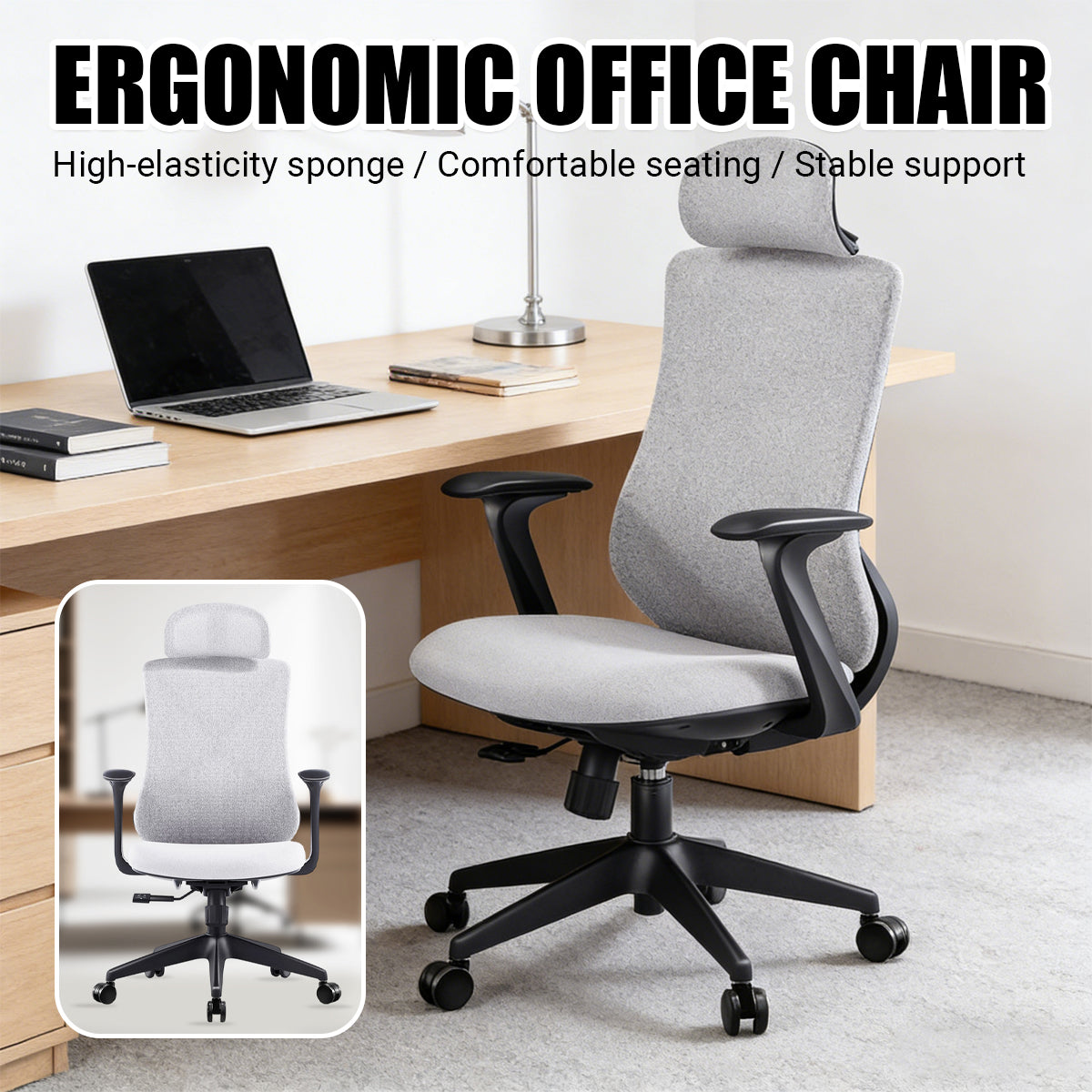 Ergonomic Office Chair with S-Shaped Backrest