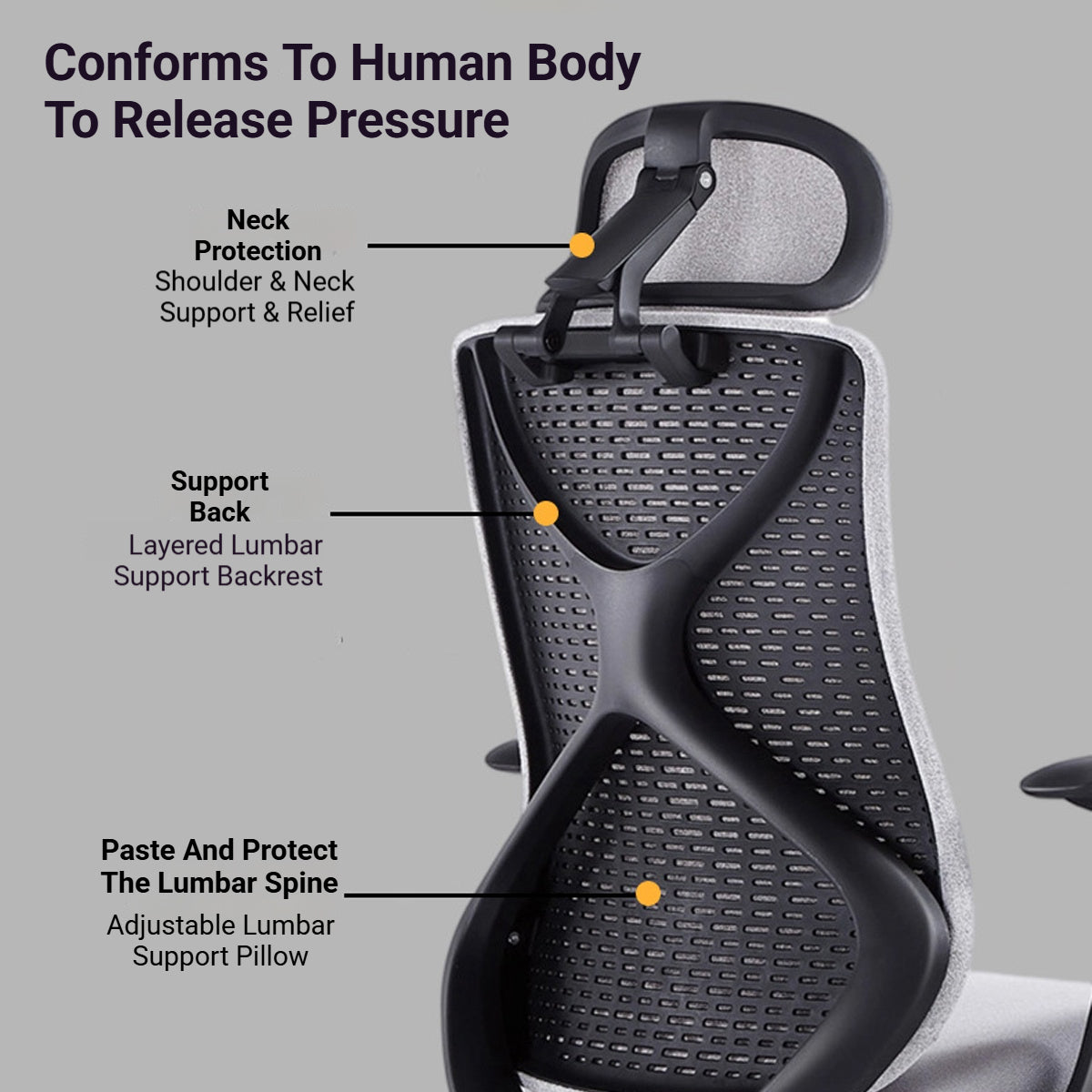 Ergonomic Office Chair with S-Shaped Backrest