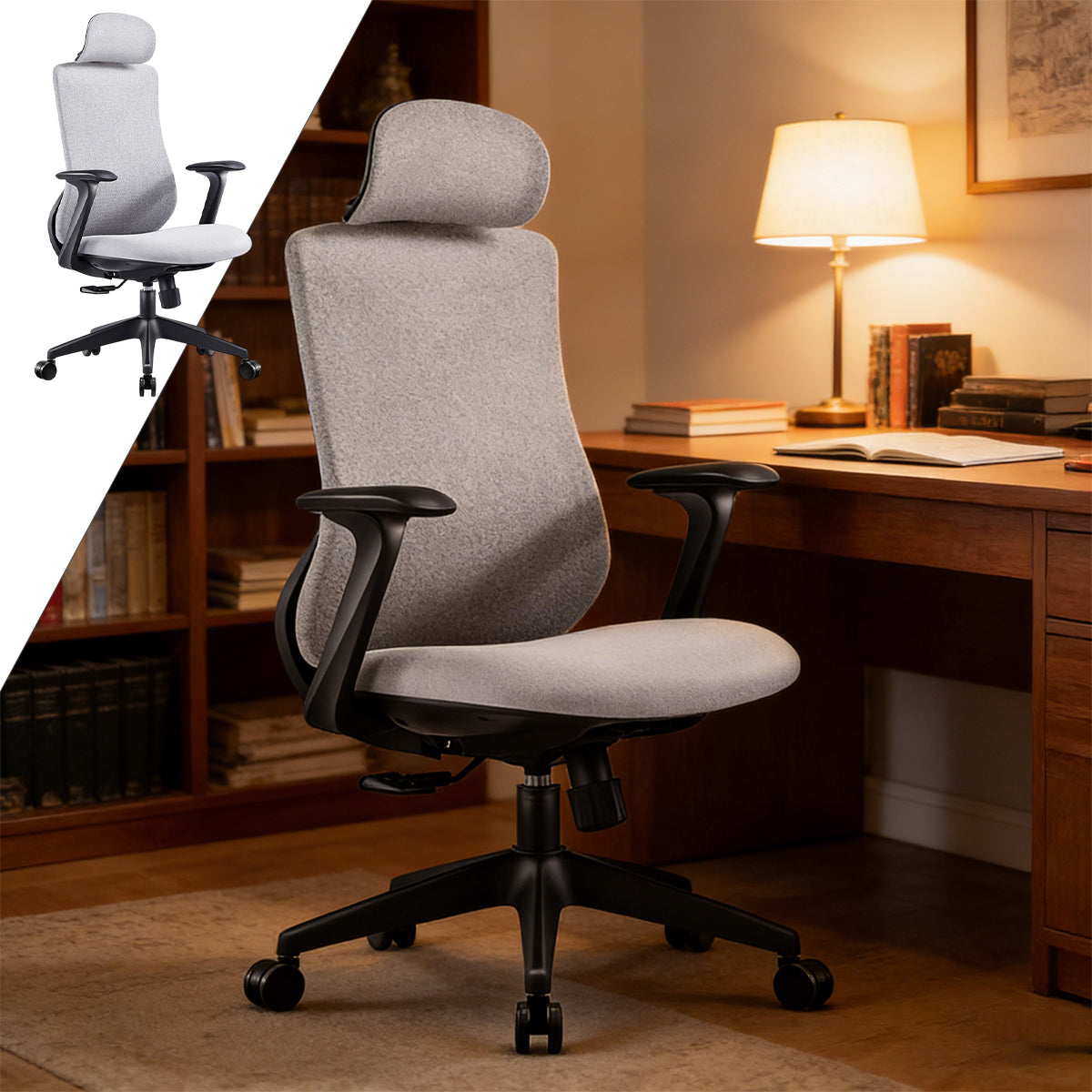 Ergonomic Office Chair with S-Shaped Backrest