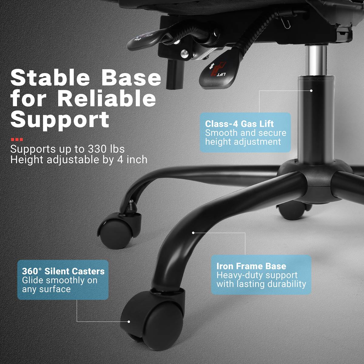 Black White Gaming Chair with Foldable Footrest