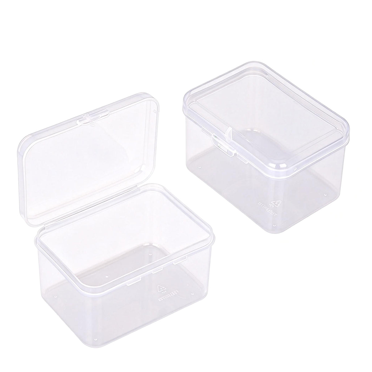 10pcs Mini Clear Plastic Boxes with Snap Lids