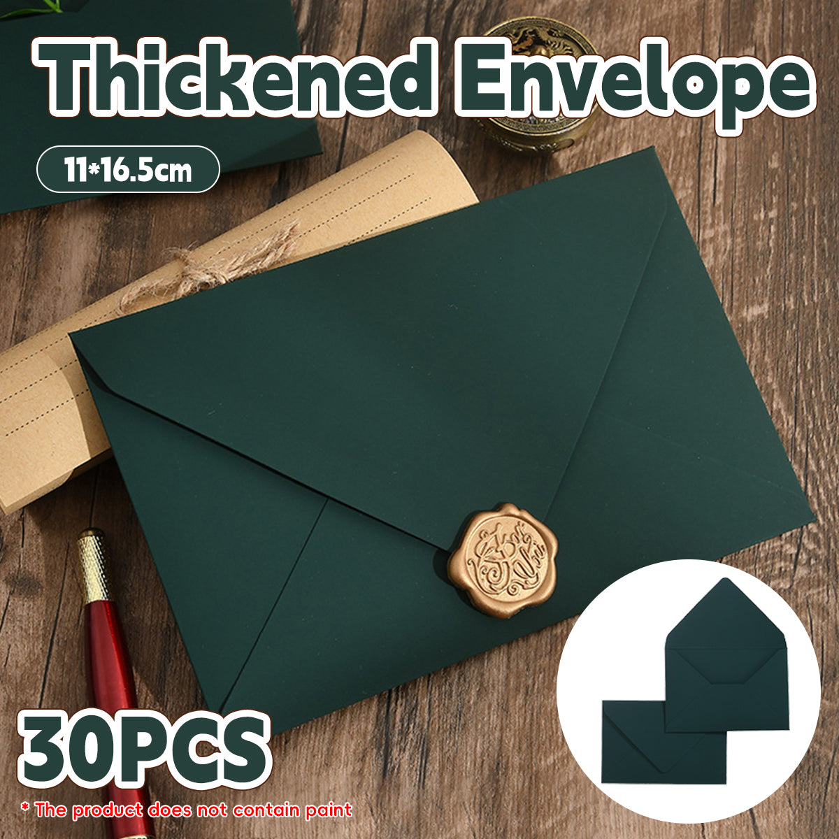 30 Pcs Dark Green Envelopes 200gsm for Invitations