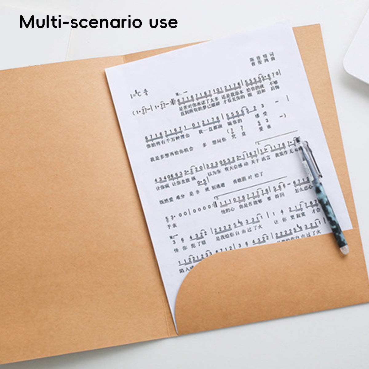 10pcs Kraft Paper File Folders for A4 Documents