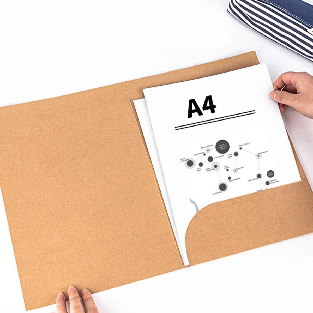 10pcs Kraft Paper File Folders for A4 Documents