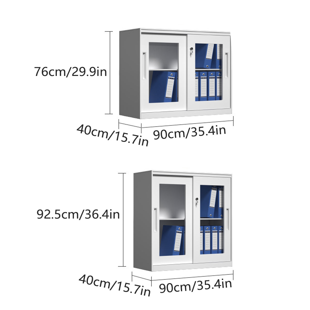 Lockable File Storage Cabinet with Clear Window