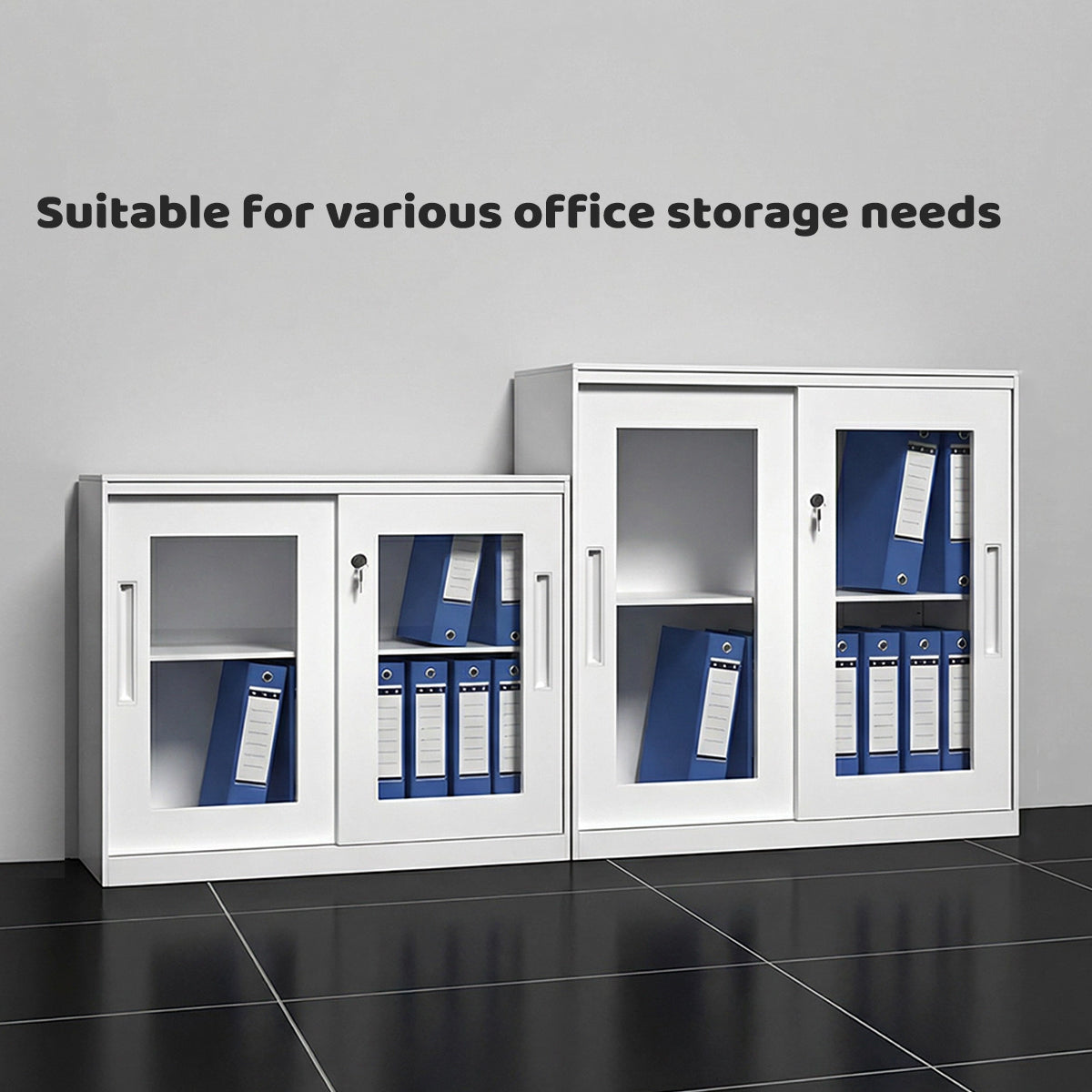 Lockable File Storage Cabinet with Clear Window