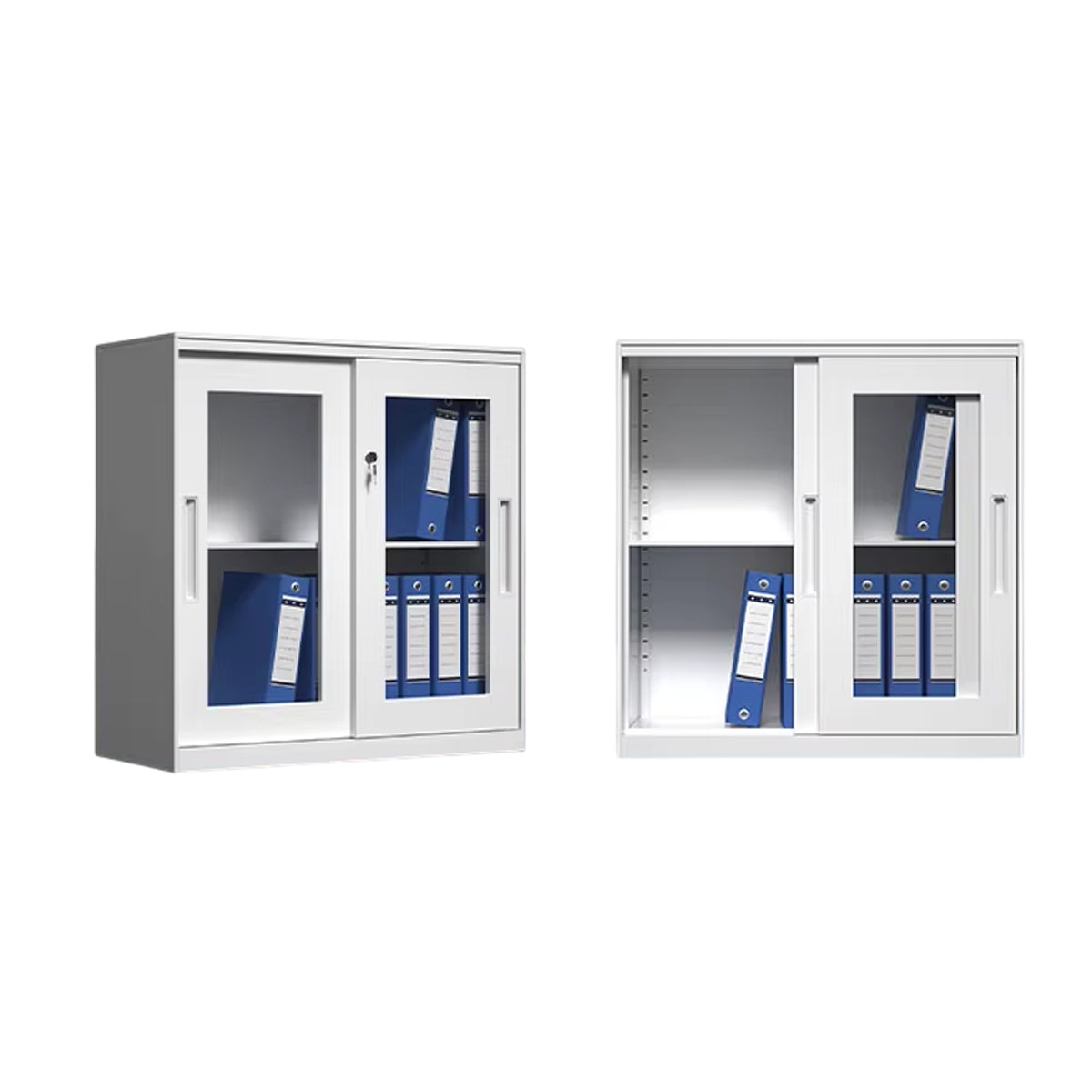 Lockable File Storage Cabinet with Clear Window