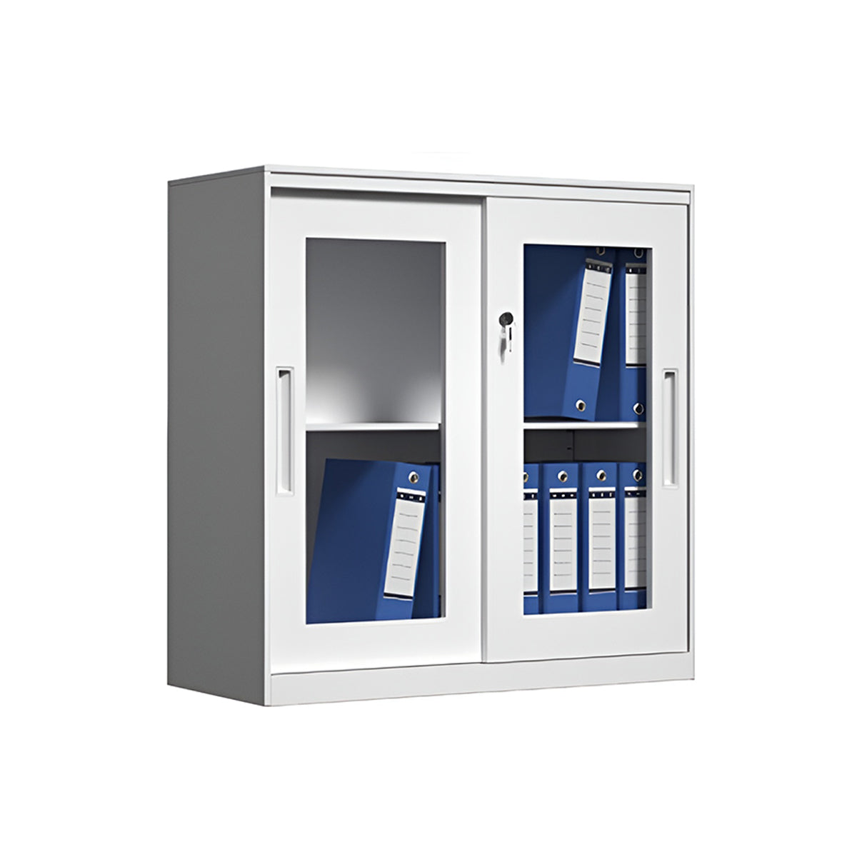 Lockable File Storage Cabinet with Clear Window