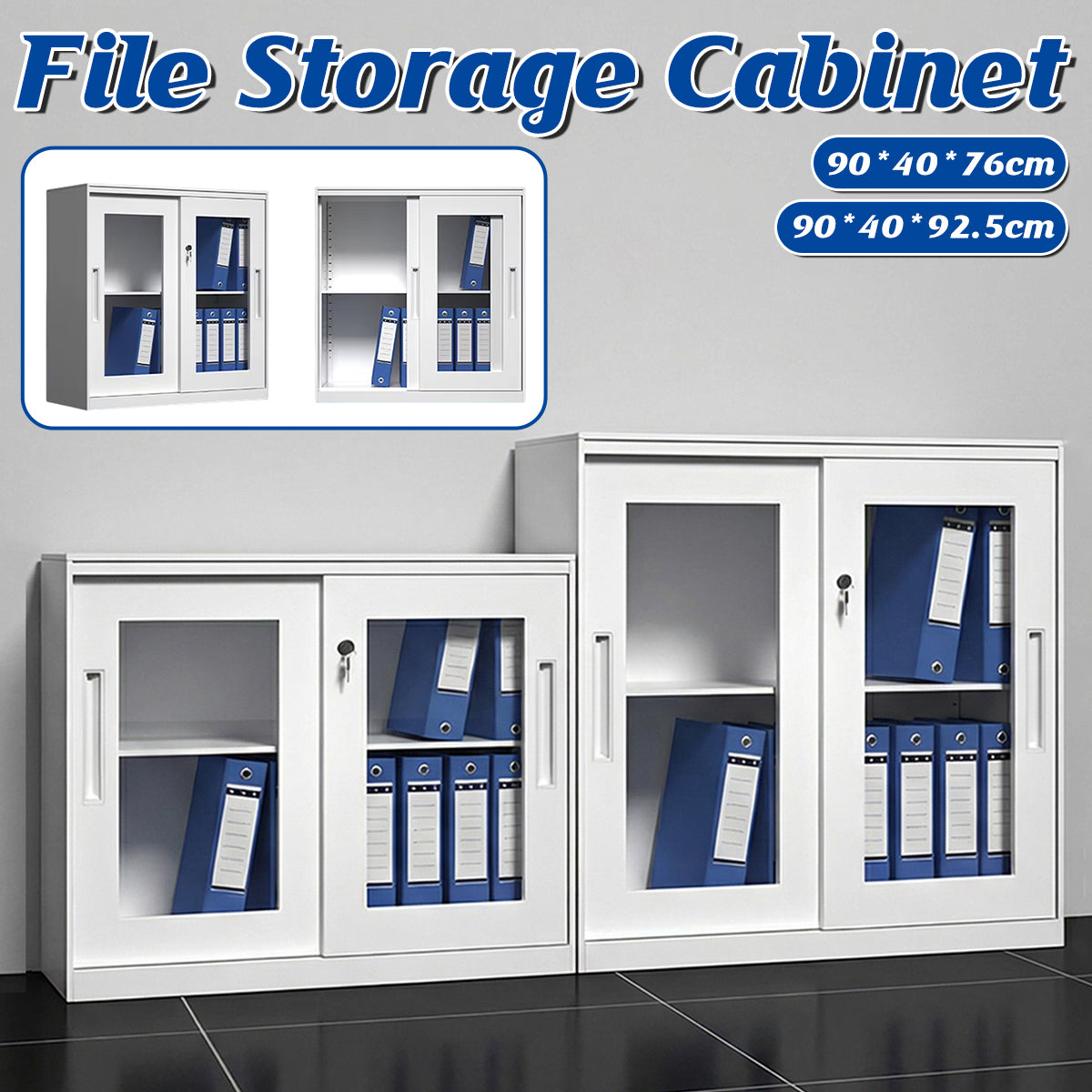 Lockable File Storage Cabinet with Clear Window