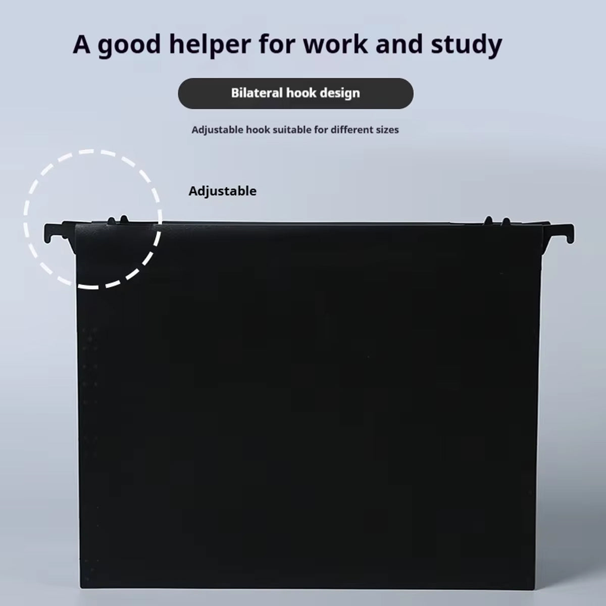 6 Pcs Waterproof Hanging File Folders Expandable Gusset Black