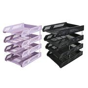 4-Tier Desktop Storage Rack with Ventilated Plastic Trays