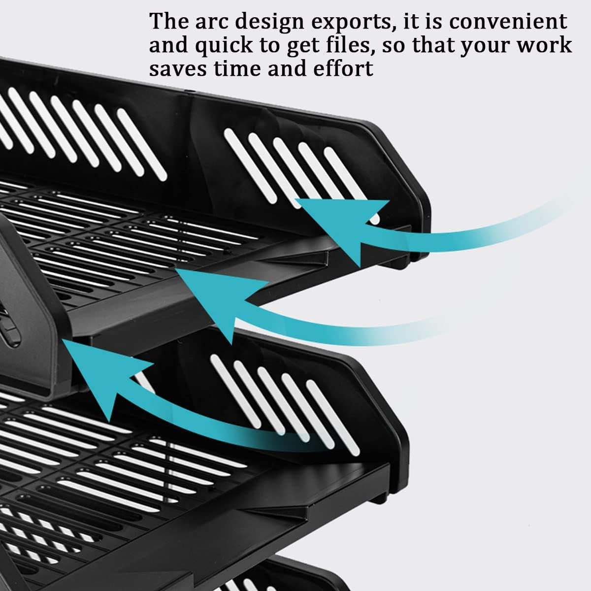 4-Tier Desktop Storage Rack with Ventilated Plastic Trays
