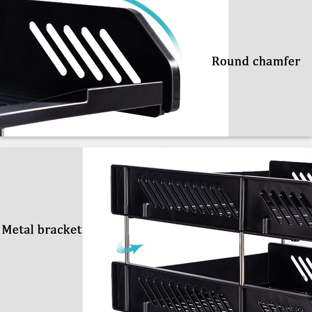 4-Tier Desktop Storage Rack with Ventilated Plastic Trays