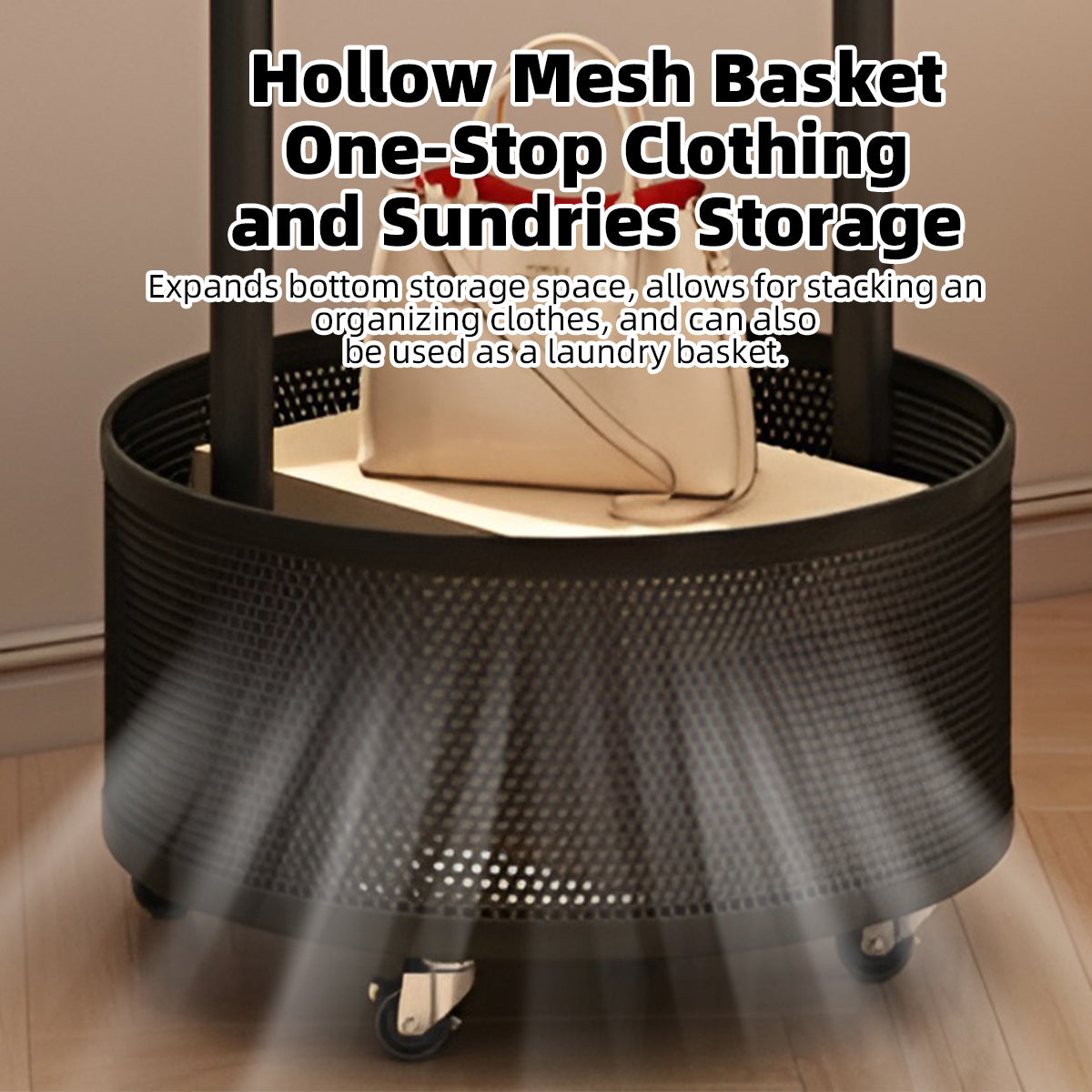 Moveable Floor Coat Rack for Bedroom Storage