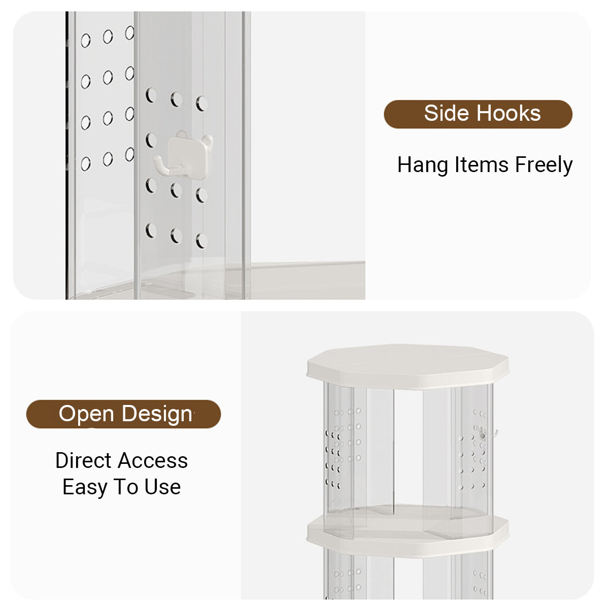 Floor Standing Rotating Bookshelf Clear Panels