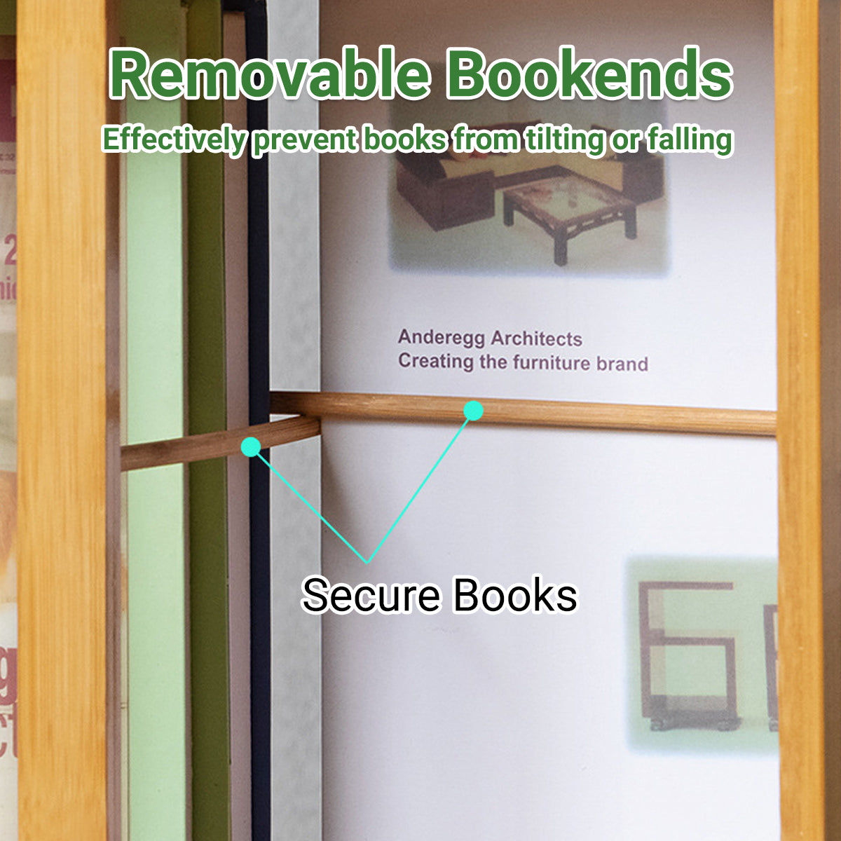 5-Shelf Rotating Bamboo Bookshelf 360 Floor Stand