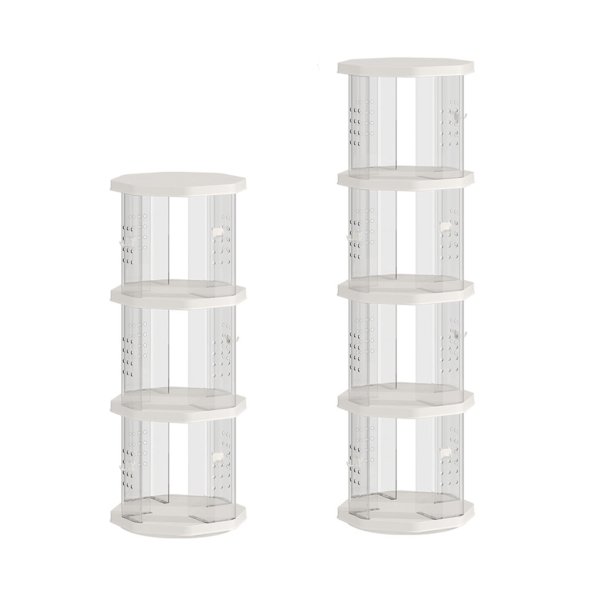 Floor Standing Rotating Bookshelf Clear Panels