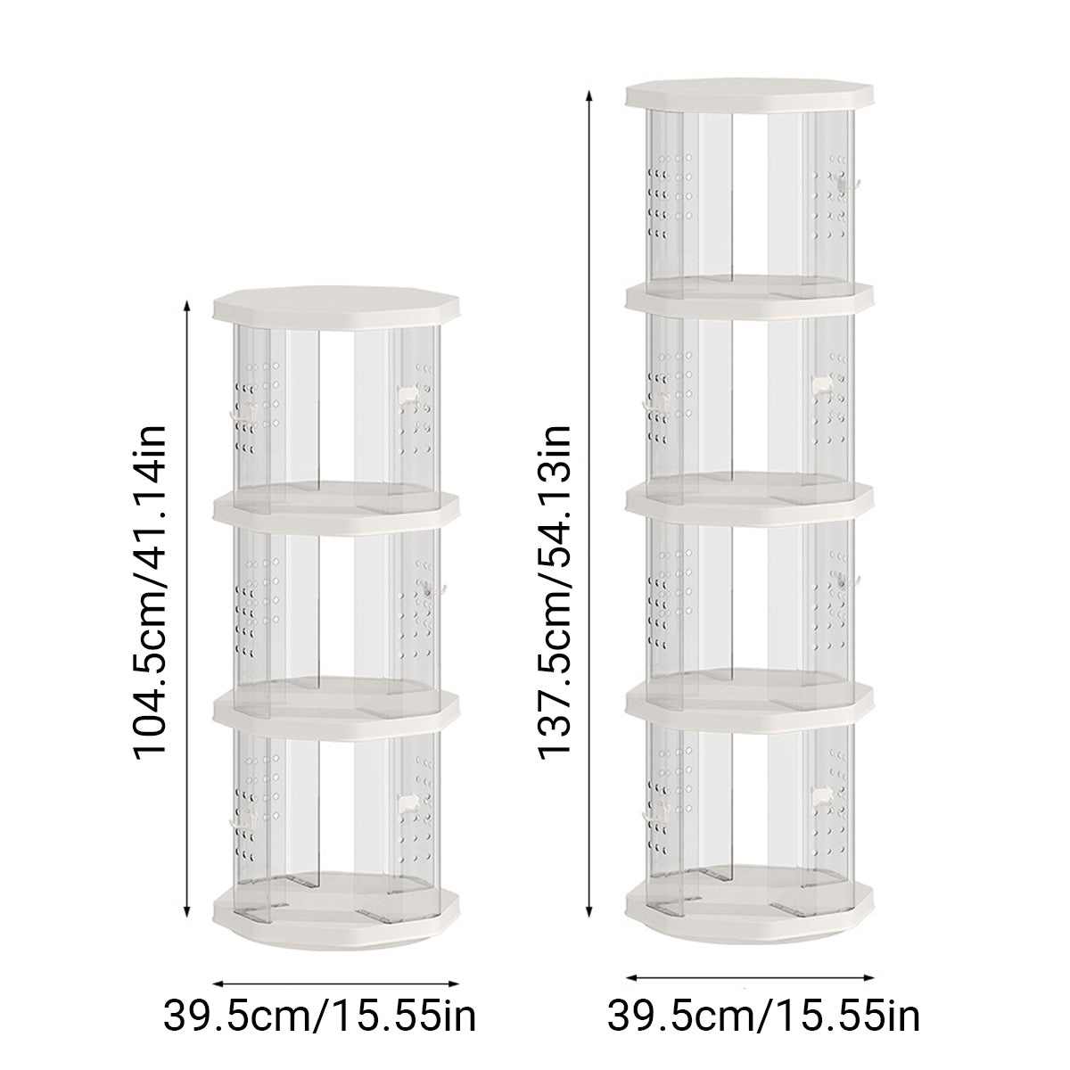 Floor Standing Rotating Bookshelf Clear Panels