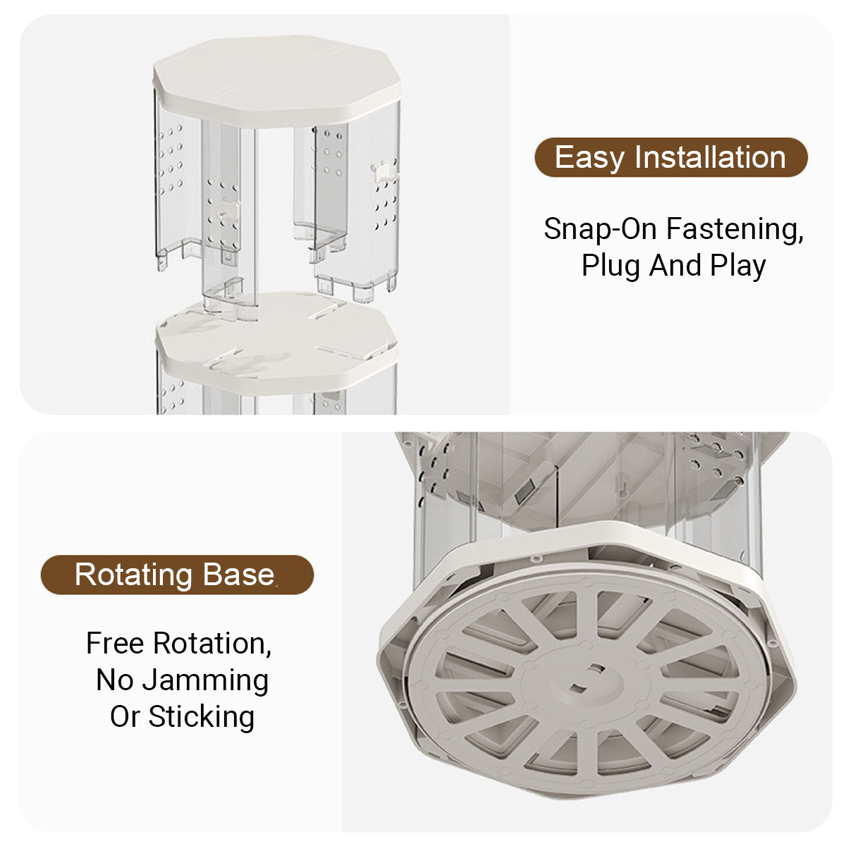 Floor Standing Rotating Bookshelf Clear Panels