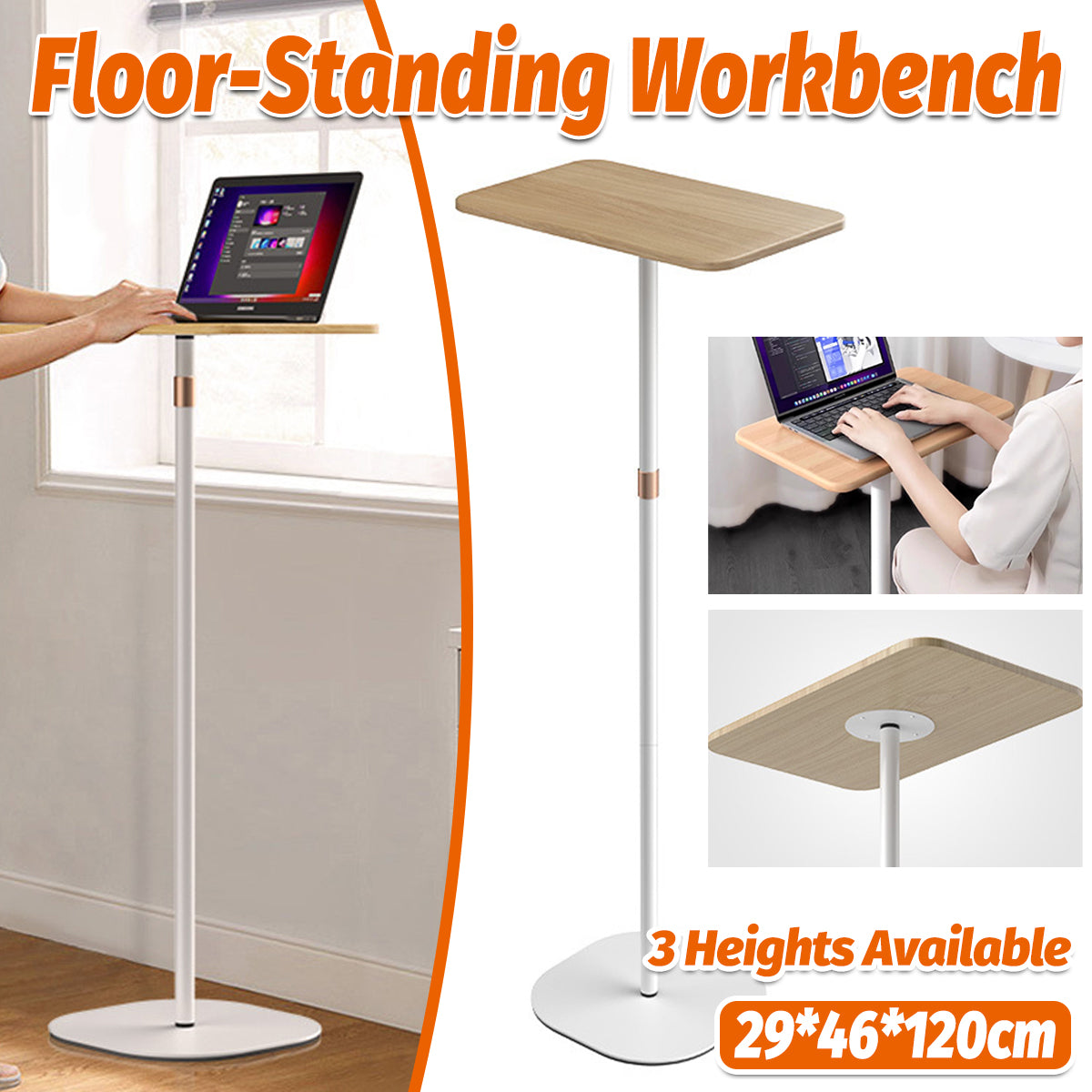 Floor Standing Workbench Adjustable Height for Home Office Use
