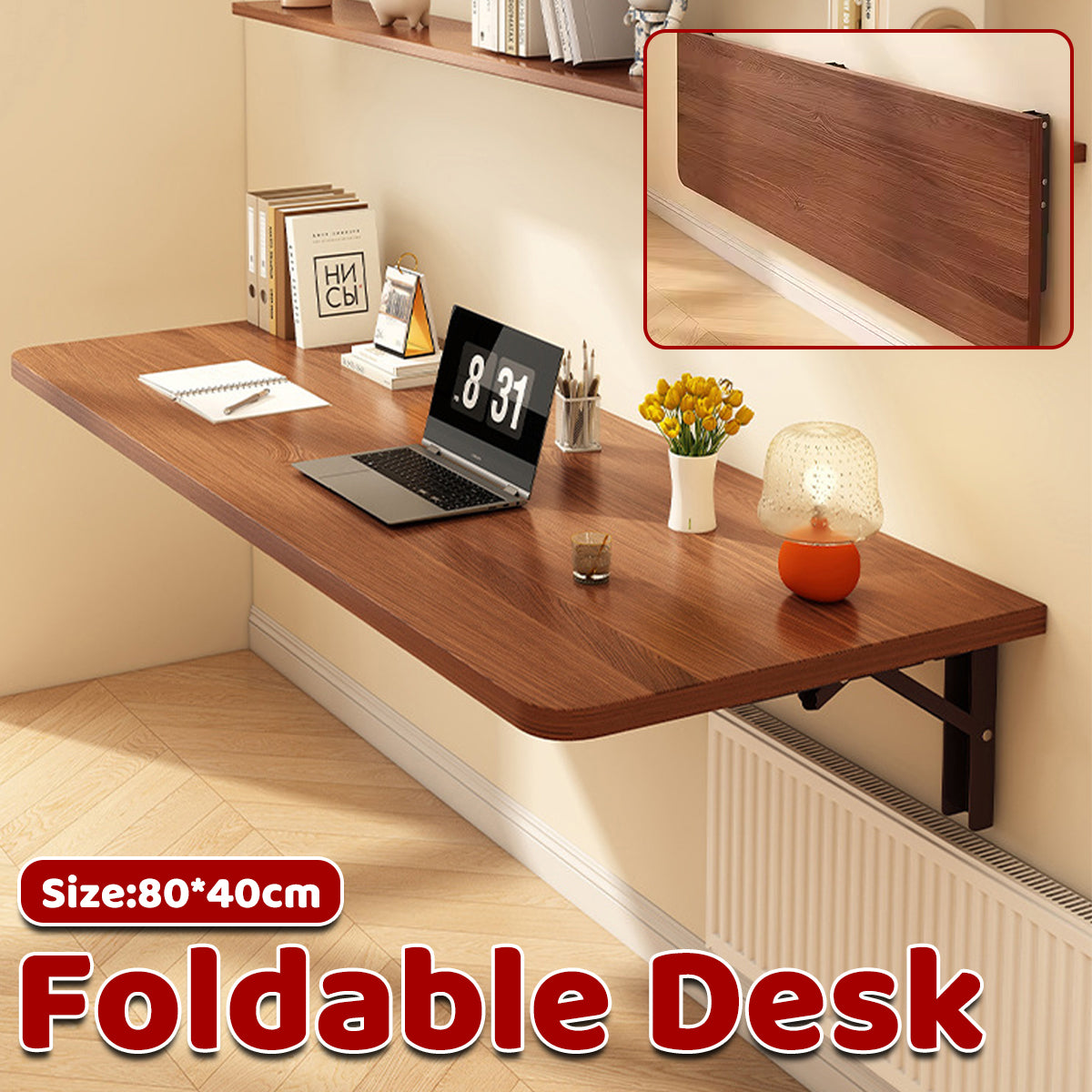 Wall Mounted Foldable Desk for Laptop Writing Space Saving