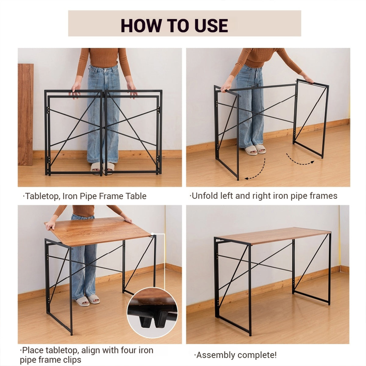 Foldable Computer Desk Non-Slip Pads for Home Study