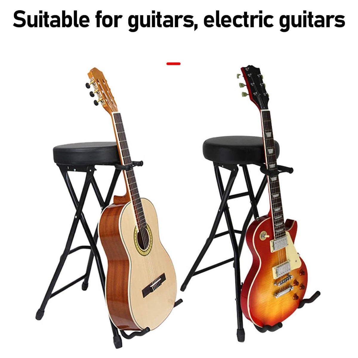 Folding Guitar Stool with Built-in Stand