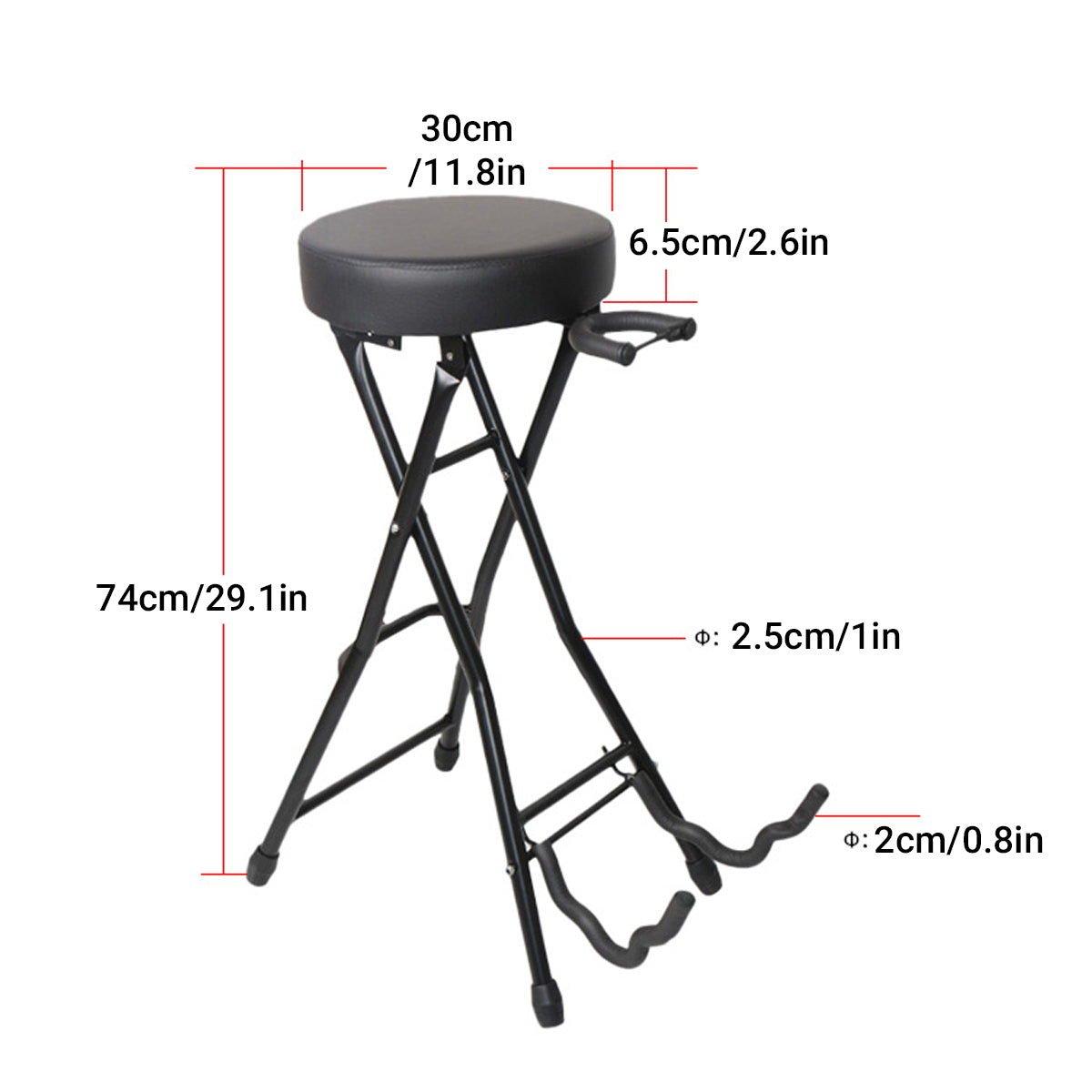 Folding Guitar Stool with Built-in Stand