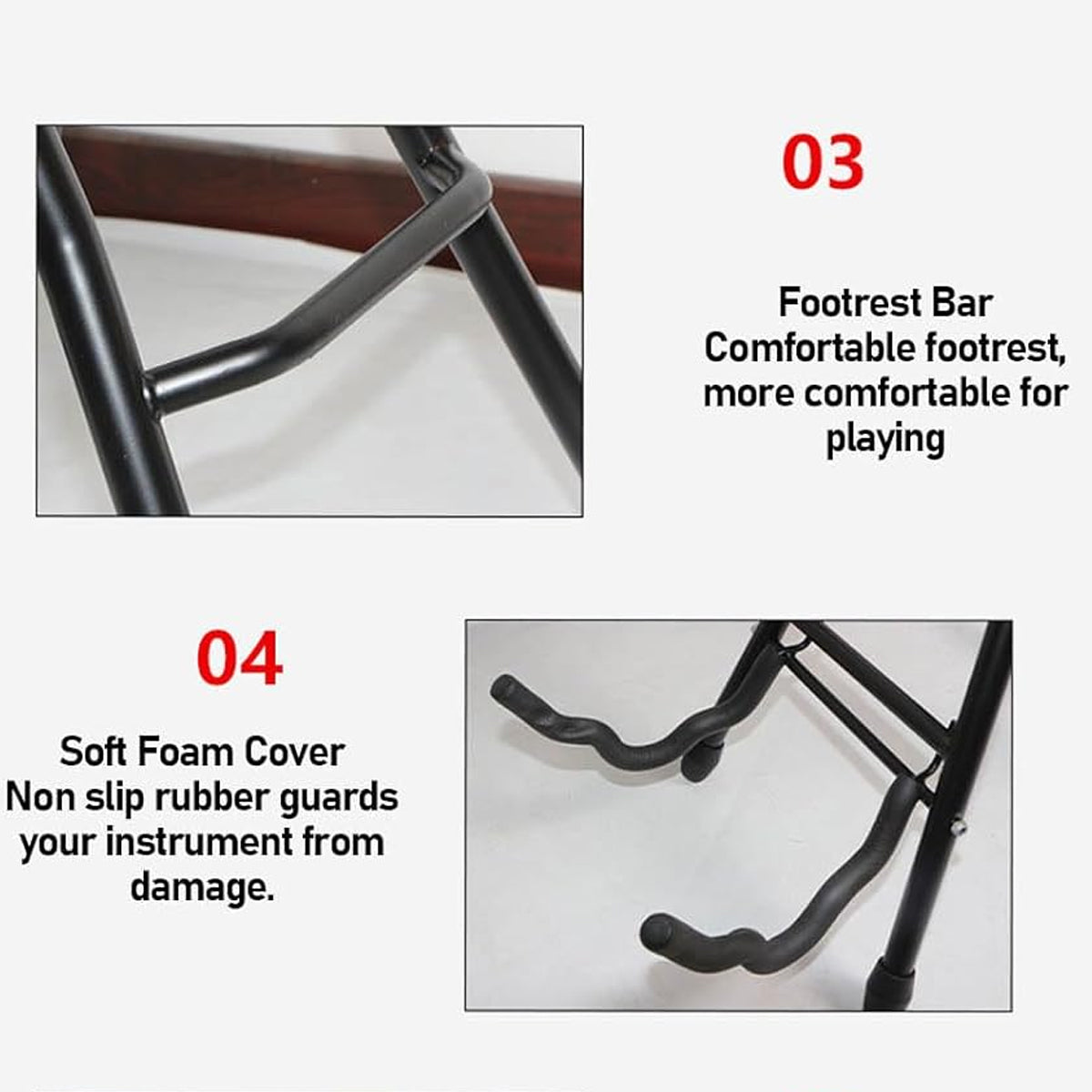 Folding Guitar Stool with Built-in Stand