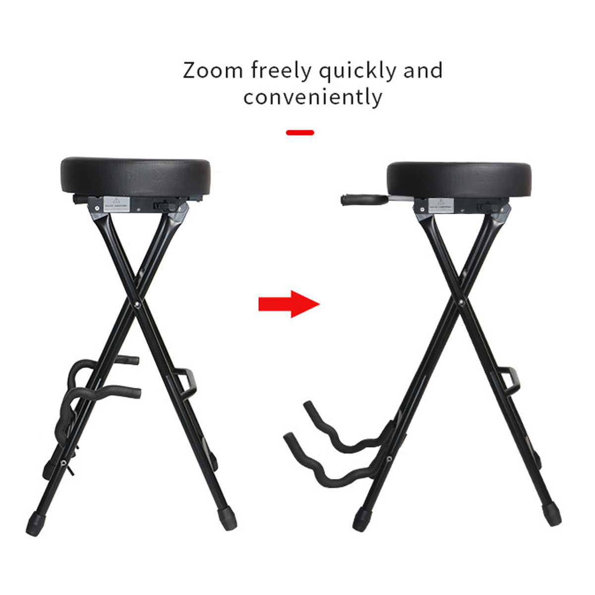 Folding Guitar Stool with Built-in Stand