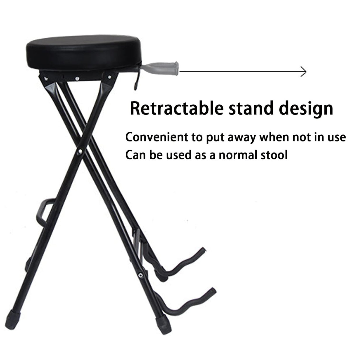 Folding Guitar Stool with Built-in Stand