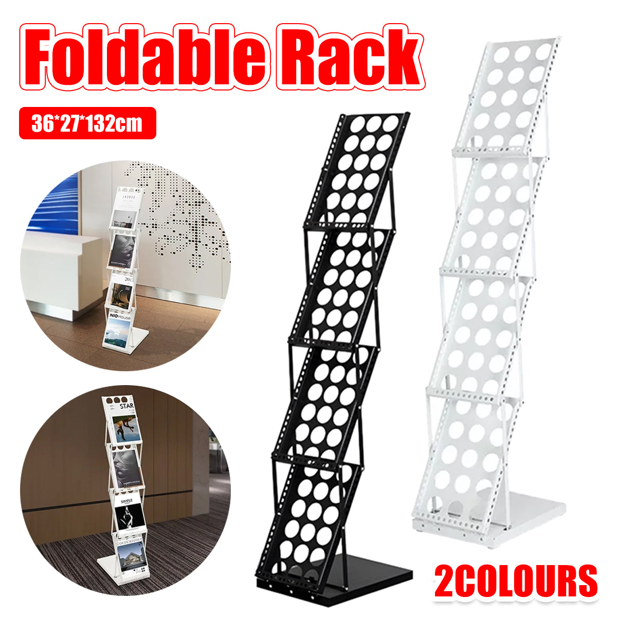 A4 Foldable Metal Magazine File Rack