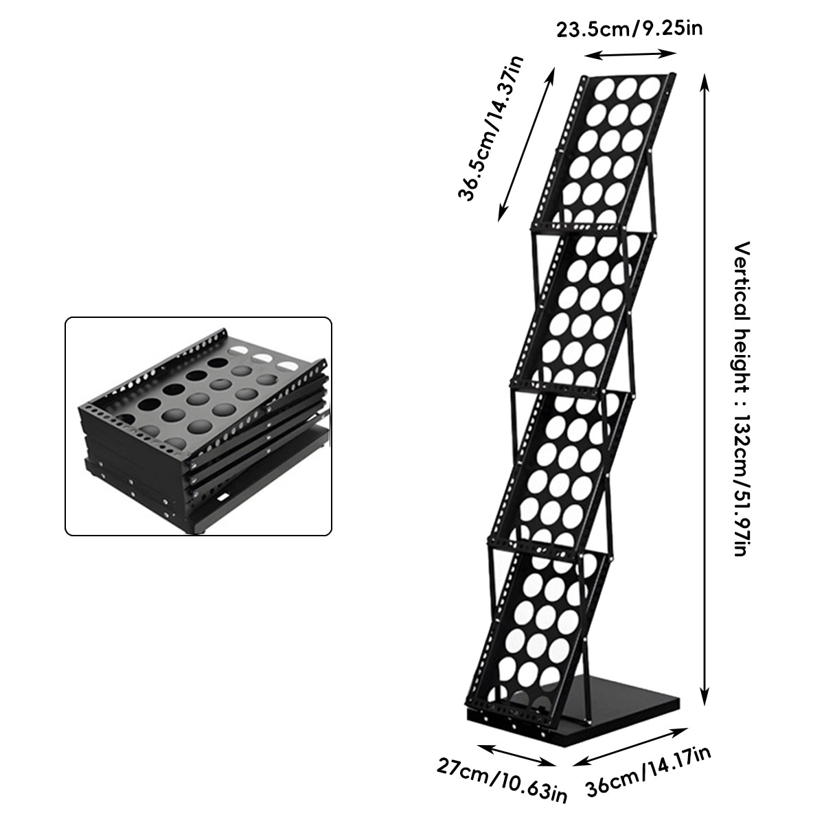 A4 Foldable Metal Magazine File Rack