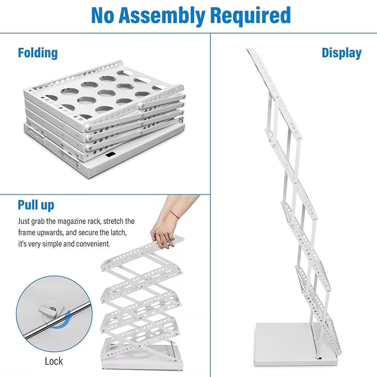A4 Foldable Metal Magazine File Rack
