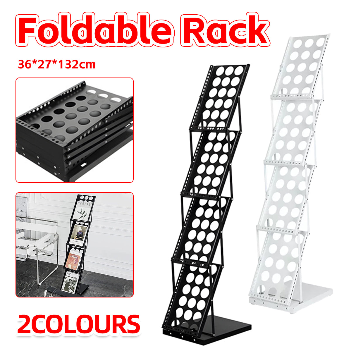 A4 Foldable Metal Magazine File Rack