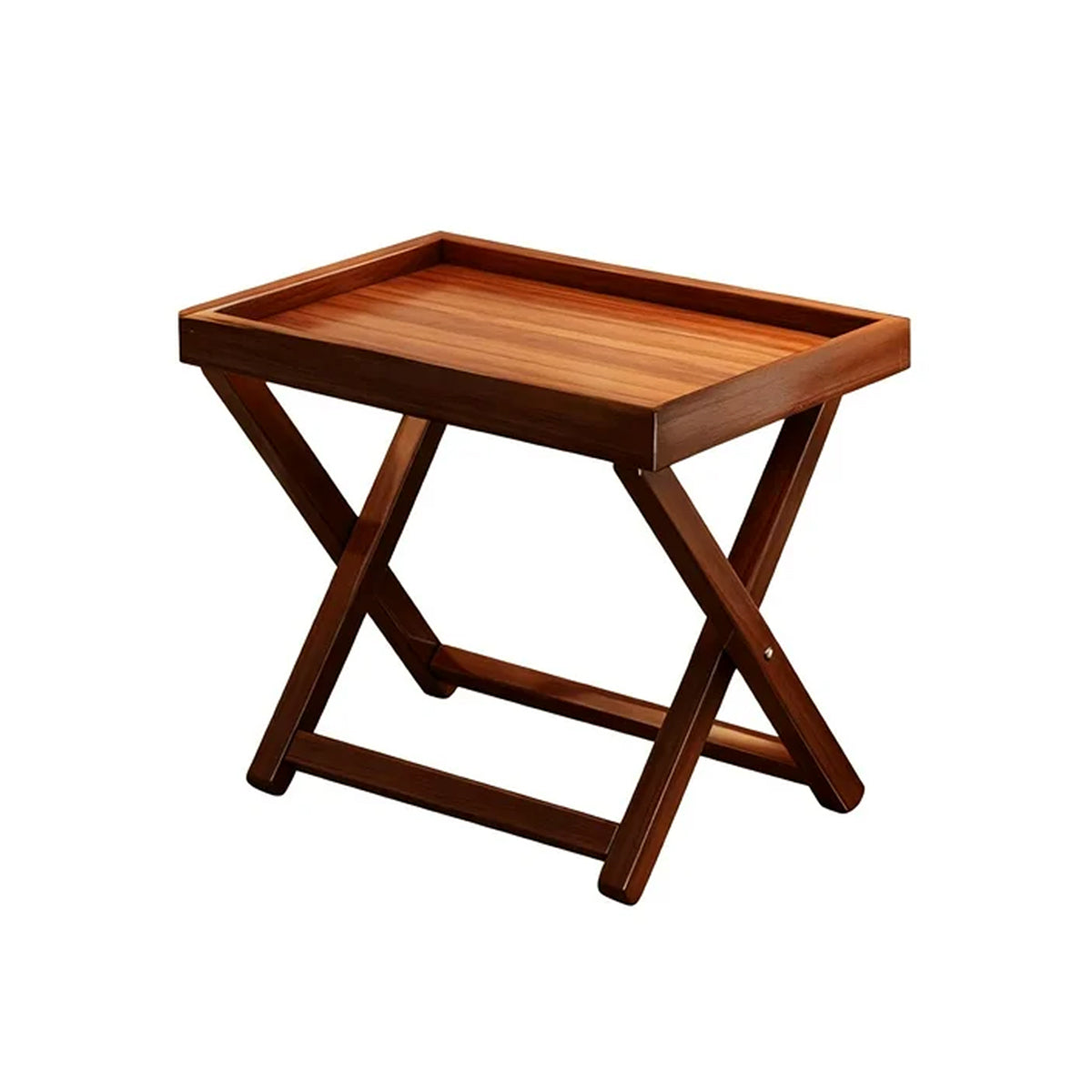 Bamboo Folding Side Table with Removable Tray Top