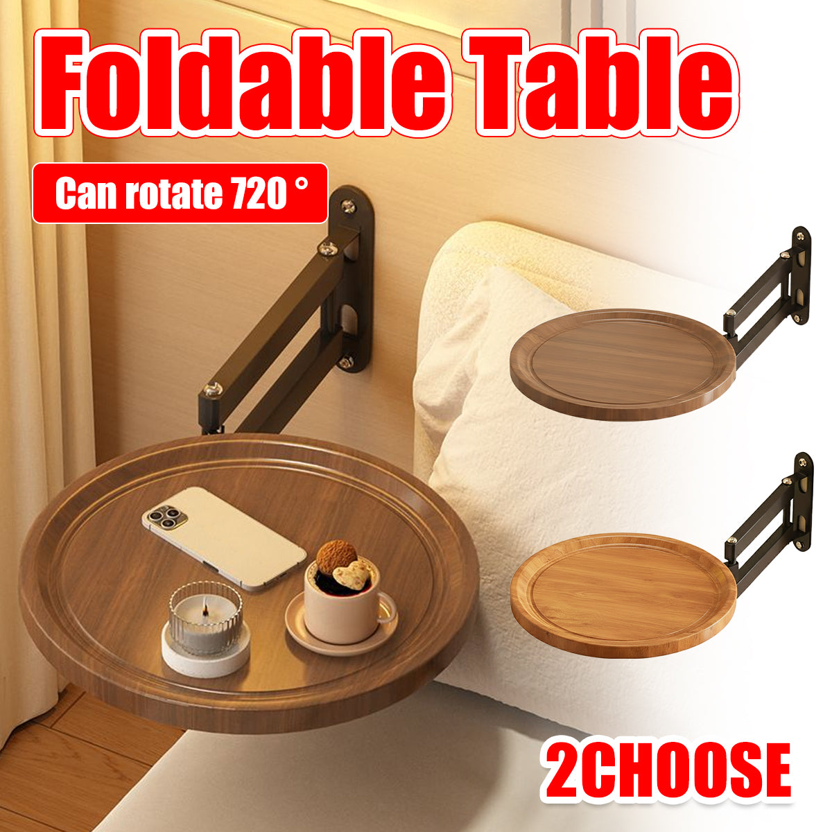 Wall Mounted Foldable Rotating Table for Kitchen