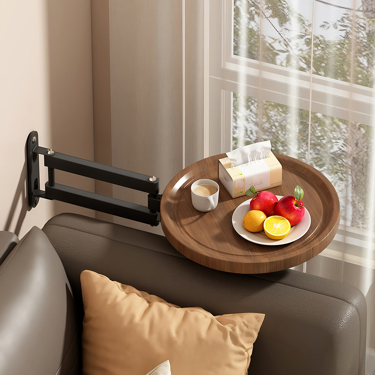 Wall Mounted Foldable Rotating Table for Kitchen