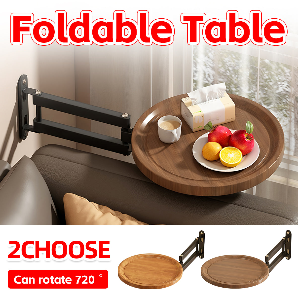 Wall Mounted Foldable Rotating Table for Kitchen
